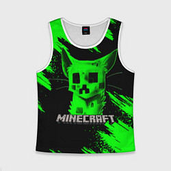 Майка-безрукавка детская MINECRAFT CREEPER CAT, цвет: 3D-белый