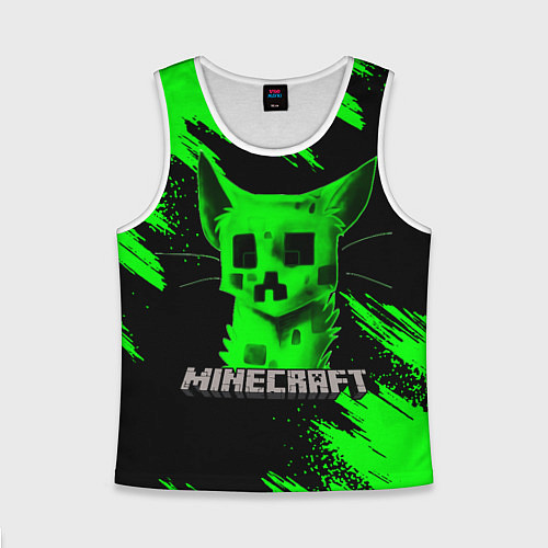 Детская майка без рукавов MINECRAFT CREEPER CAT / 3D-Белый – фото 1