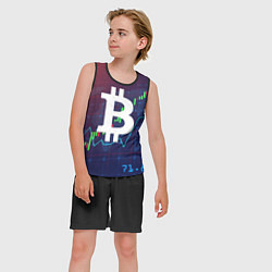 Майка-безрукавка детская БИТКОИН BITCOIN, цвет: 3D-черный — фото 2