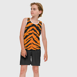 Майка-безрукавка детская Шкура тигра, цвет: 3D-белый — фото 2