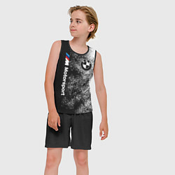 Майка-безрукавка детская БМВ Черно-белый логотип, цвет: 3D-черный — фото 2
