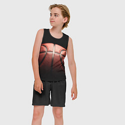 Майка-безрукавка детская Basketball ball, цвет: 3D-черный — фото 2