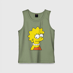 Майка детская хлопок Lisa Simpson, цвет: авокадо