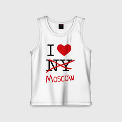 Майка детская хлопок I love Moscow, цвет: белый