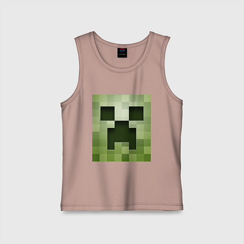 Детская майка Мinecraft creeper / Пыльно-розовый – фото 1