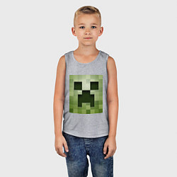 Майка детская хлопок Мinecraft creeper, цвет: меланж — фото 2