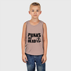 Майка детская хлопок Punks not dead, цвет: пыльно-розовый — фото 2
