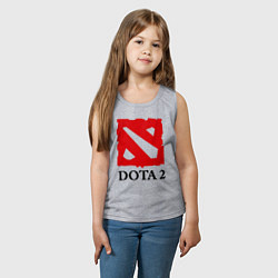 Майка детская хлопок Dota 2: Logo, цвет: меланж — фото 2