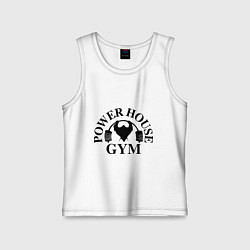 Майка детская хлопок Power House Gym, цвет: белый