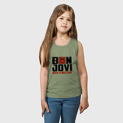 Майка детская хлопок Bon Jovi: Nice day, цвет: авокадо — фото 2