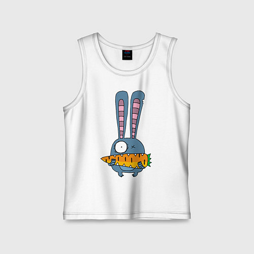 Детская майка Заяц с морковкой / Белый – фото 1