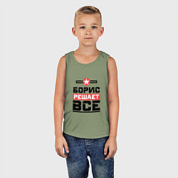 Майка детская хлопок Борис решает все, цвет: авокадо — фото 2