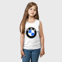 Майка детская хлопок Logo BMW, цвет: белый — фото 2