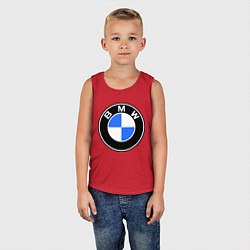 Майка детская хлопок Logo BMW, цвет: красный — фото 2