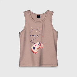 Майка детская хлопок Perfect Team: Player 1, цвет: пыльно-розовый