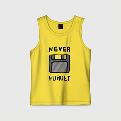 Майка детская хлопок Never Forget, цвет: желтый