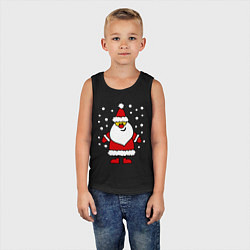 Майка детская хлопок Веселый Дед Мороз, цвет: черный — фото 2