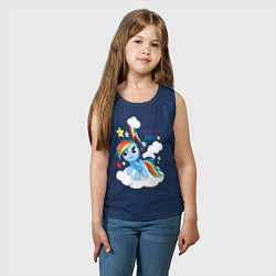 Майка детская хлопок Rainbow Dash, цвет: тёмно-синий — фото 2