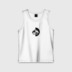 Майка детская хлопок Street Workout Инь Янь, цвет: белый