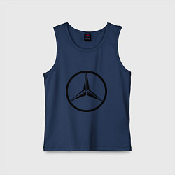 Майка детская хлопок Mercedes-Benz logo, цвет: тёмно-синий