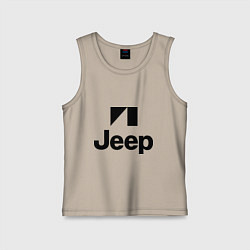 Майка детская хлопок Jeep logo, цвет: миндальный