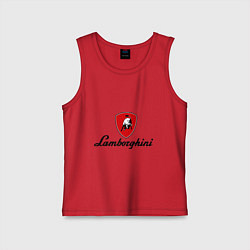 Майка детская хлопок Logo lamborghini, цвет: красный
