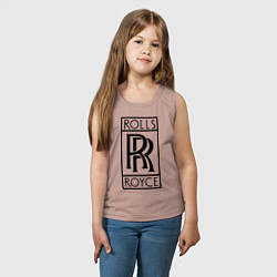 Майка детская хлопок Rolls-Royce logo, цвет: пыльно-розовый — фото 2