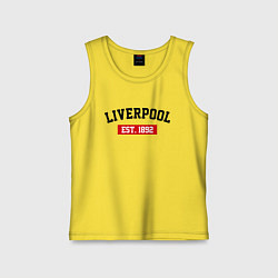 Майка детская хлопок FC Liverpool Est. 1892, цвет: желтый