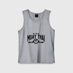 Майка детская хлопок Muay thai boxing, цвет: меланж