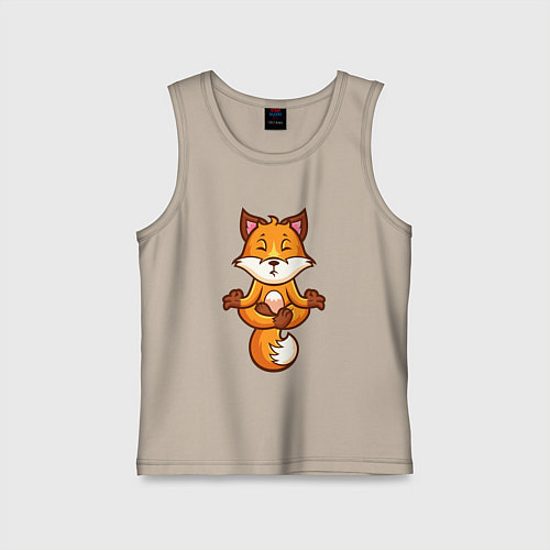 Детская майка Лисиная йога / Миндальный – фото 1