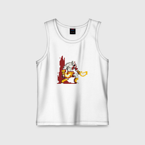 Детская майка God of War - 8-bit pixel Kratos / Белый – фото 1