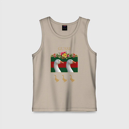 Детская майка GUSSI: Flowers Style / Миндальный – фото 1