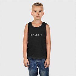 Майка детская хлопок SpaceX, цвет: черный — фото 2