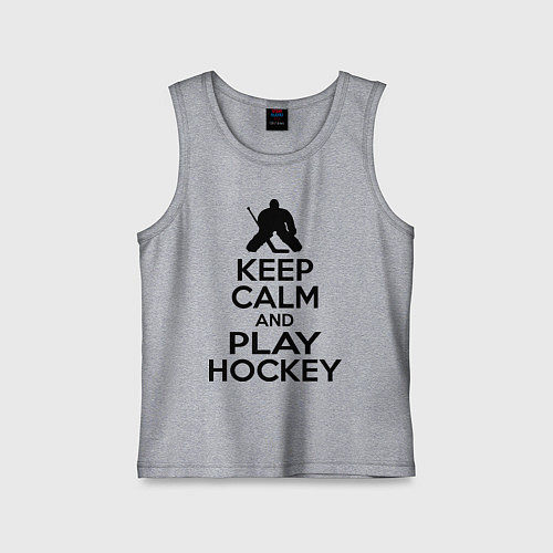 Детская майка Keep Calm & Play Hockey / Меланж – фото 1