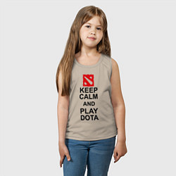 Майка детская хлопок Keep Calm & Play Dota, цвет: миндальный — фото 2