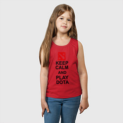 Майка детская хлопок Keep Calm & Play Dota, цвет: красный — фото 2