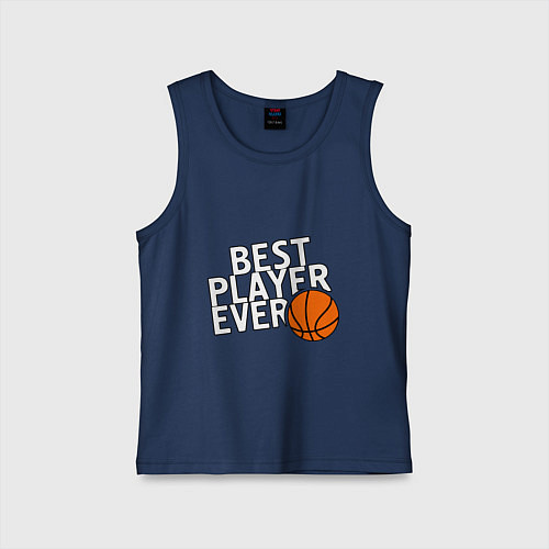Детская майка Best player ever.(Лучший игрок всех времен) / Тёмно-синий – фото 1