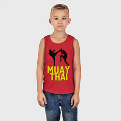 Майка детская хлопок Muay Thai, цвет: красный — фото 2