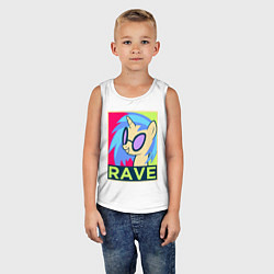 Майка детская хлопок DJ Pon-3 RAVE, цвет: белый — фото 2