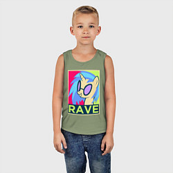 Майка детская хлопок DJ Pon-3 RAVE, цвет: авокадо — фото 2