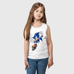 Майка детская хлопок Sonic, цвет: белый — фото 2