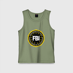 Майка детская хлопок FBI Departament, цвет: авокадо