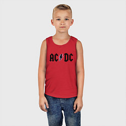 Майка детская хлопок AC/DC, цвет: красный — фото 2
