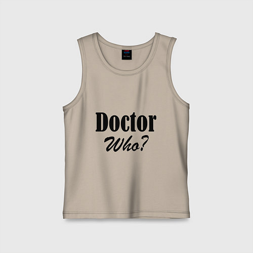 Детская майка Doctor Who? / Миндальный – фото 1