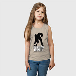 Майка детская хлопок Russian Black Hockey, цвет: миндальный — фото 2