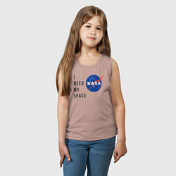 Майка детская хлопок Nasa i need my space, цвет: пыльно-розовый — фото 2