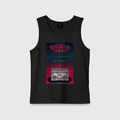 Детская майка Название и магнитофон / Черный – фото 1