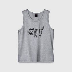 Майка детская хлопок Рисунок кота, цвет: меланж