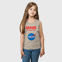 Майка детская хлопок Nasa Mars mission, цвет: миндальный — фото 2