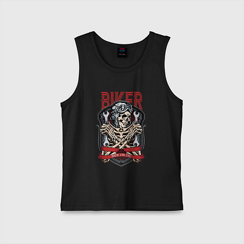 Детская майка Cool biker Skull / Черный – фото 1